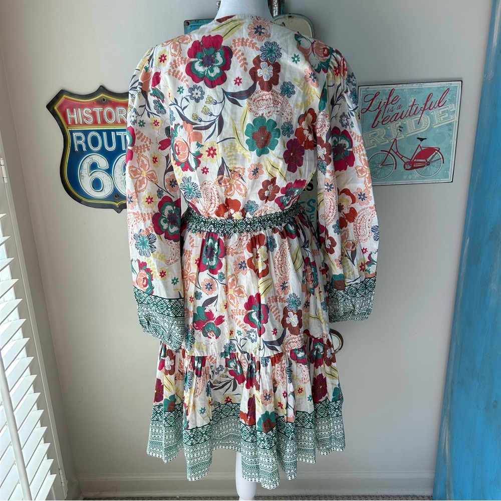 Kaktus Floral Beaded Trim Dress - Picture 2 of 13